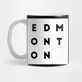 Edmonton | White square, black letters | Canada Mug